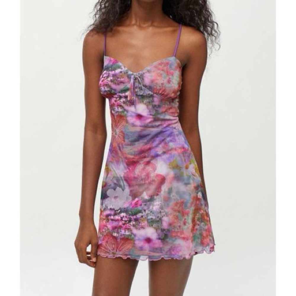Urban Outfitters purple Elodie floral printed mini dress women’s size small